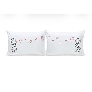from My Heart to Yours Couples Pillowcases - Romantic Gift for Him and Her Kiss